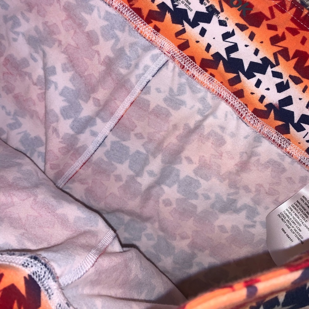 Reebok Orange & White Star leggings size M - Picture 8 of 11